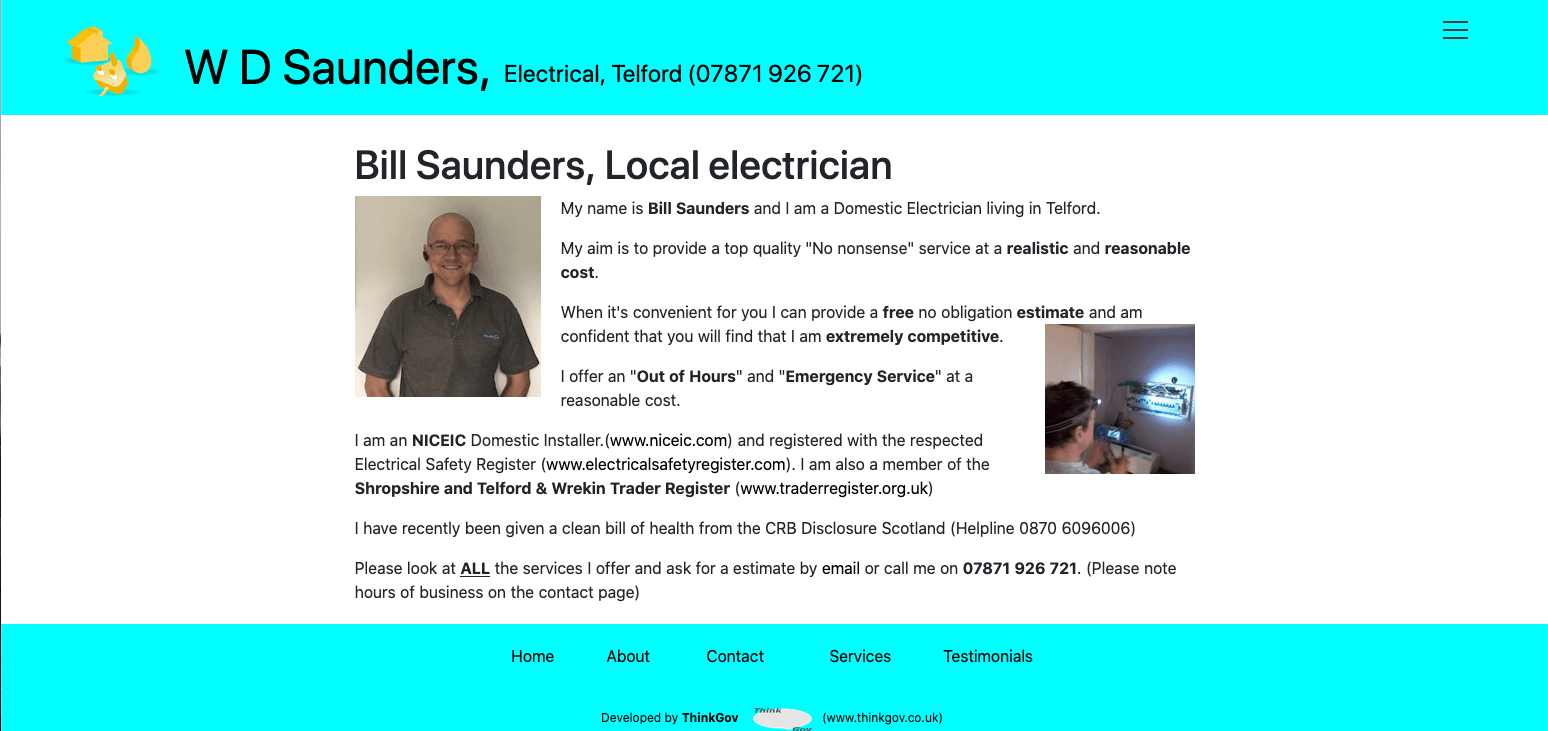 Telford Electricians website